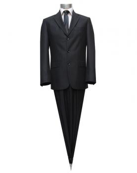 Schwarz gestreifte Herren Anzug Modern Fit