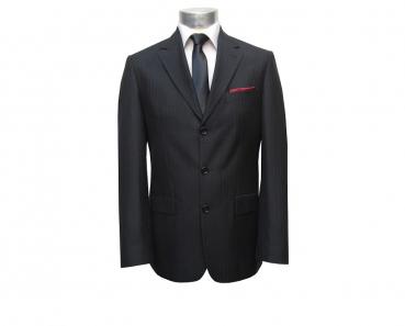 Schwarz gestreifte Herren Anzug Modern Fit