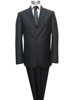 Schwarz gestreifte Herren Anzug Modern Fit