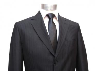 Schwarz gestreifte Herren Anzug Modern Fit