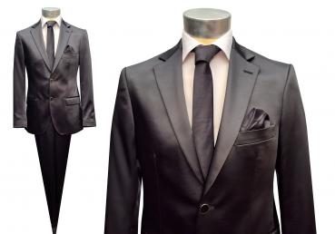 Herren Slim-fit Hochzeitsanzug Schwarz