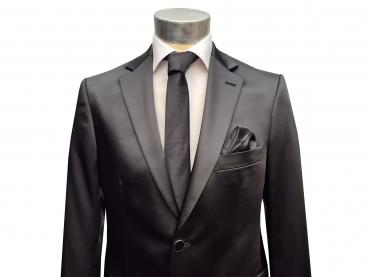 Herren Slim-fit Hochzeitsanzug Schwarz