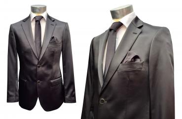 Herren Slim-fit Hochzeitsanzug Schwarz