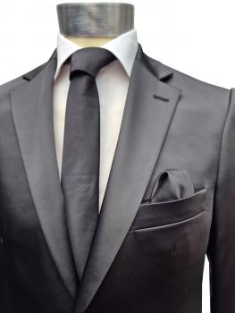 Herren Slim-fit Hochzeitsanzug Schwarz