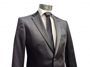 Glanz Sakko Anzugjacke Jackett Schwarz