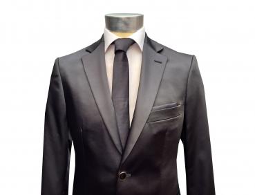 Glanz Sakko Anzugjacke Jackett Schwarz
