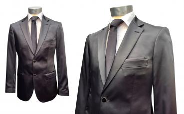 Glanz Sakko Anzugjacke Jackett Schwarz