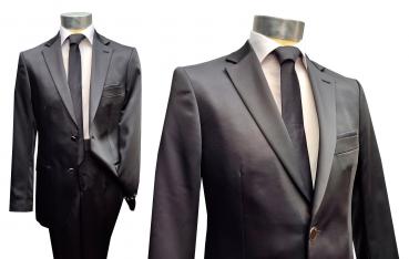 Glanz Sakko Anzugjacke Jackett Schwarz