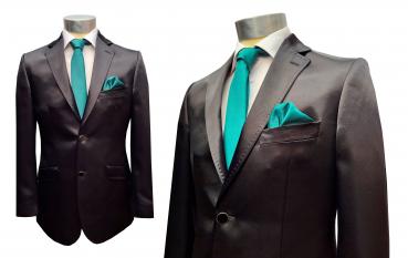 Glanz Hochzeitsanzug Herren Schwarz