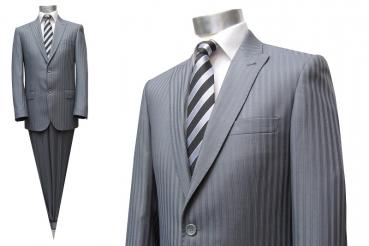 Herren Anzug Grau Streifen