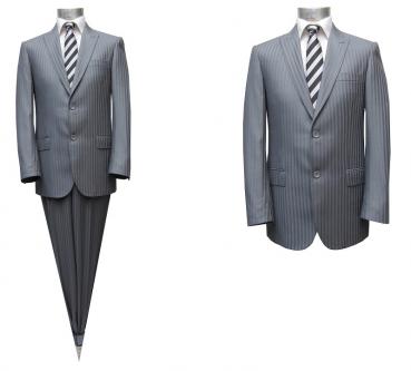 Herren Anzug Grau Streifen