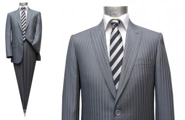 Herren Anzug Grau Streifen