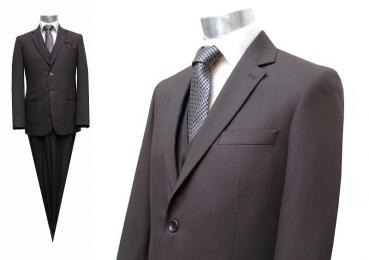 Herren Anzug mit Weste Braun leicht Tailliert