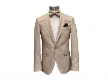 Herren Anzug Strukturiert Slim mit Weste und Fliege