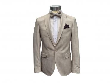 Herren Anzug Strukturiert Slim mit Weste und Fliege