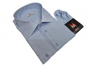 Uni Streifen Herren Hemd Langarm Regular