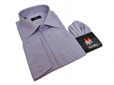 Extra langer Arm Herren Hemd Schattenstreifen Regular