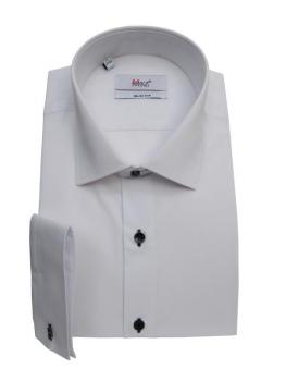 Slim Fit Herren Hemd Langarm mit Schwarze Knöpfe