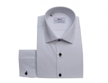 Slim Fit Herren Hemd Langarm mit Schwarze Knöpfe