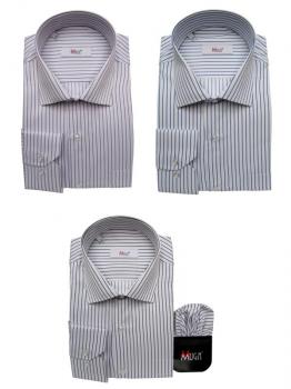 Langarm Herrenhemd gestreift Klassisch