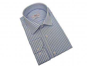 Langarmhemd Herren Hemd Slim Kariert