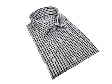 Langarmhemd Herren Hemd Slim Kariert