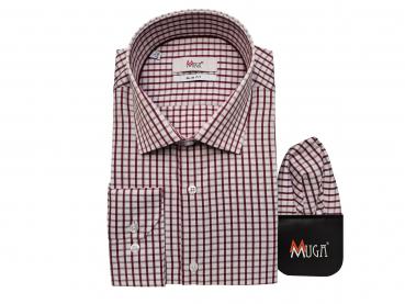 Langarmhemd Herren Hemd Slim Kariert