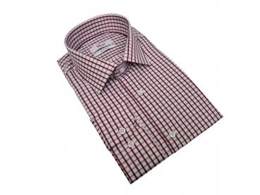 Langarmhemd Herren Hemd Slim Kariert