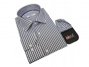 Regular Herren Hemd Kariert Langarm