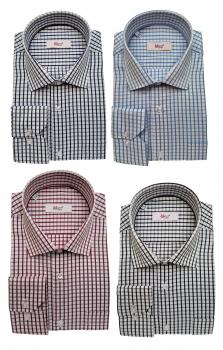 Regular Herren Hemd Kariert Langarm