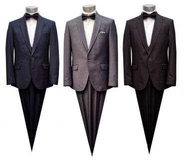 Regular Fit Herren Anzug mit Weste Kurzgrößen