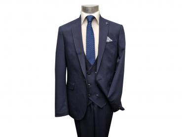 Strukturierte Slim Fit Herrenanzug mit Weste