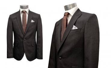 Strukturierte Slim Fit Herrenanzug mit Weste