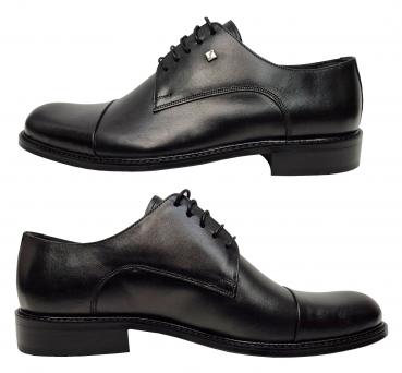 Bequem Schwarze Herrenschuhe Echtleder