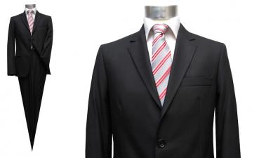 Herren 2-Knopf-Anzug Slim-fit schwarz