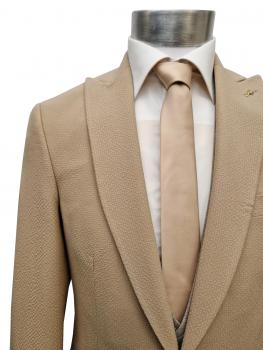 Herren Seersucker Anzug Slim Fit mit Weste