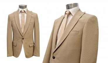 Herren Seersucker Anzug Slim Fit mit Weste