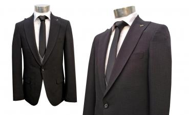 Herren Seersucker Anzug Slim Fit mit Weste