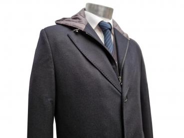 Herren Mantel Doppelkragen Abnehmbare Kapuze