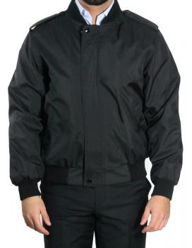 Herren Blouson Strickkragen Jacke Schwarz