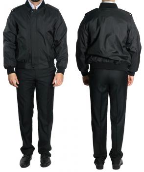 Herren Blouson Strickkragen Jacke Schwarz