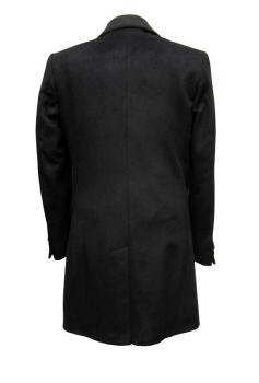 Knielange Herren Mantel Schwarz