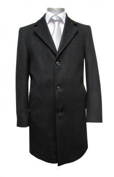 Knielange Herren Mantel Schwarz