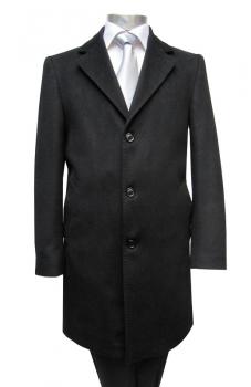 Knielange Herren Mantel Schwarz