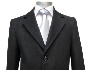 Knielange Herren Mantel Schwarz