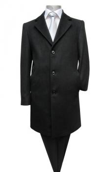 Knielange Herren Mantel Schwarz
