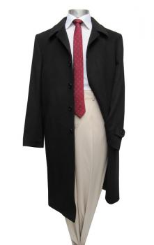 Herren Mantel lang Schwarz Übergröße