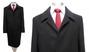 Herren Mantel lang Schwarz Übergröße