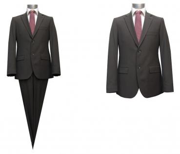 Herren Anzug 2 Schlitz Taupe Braun 46