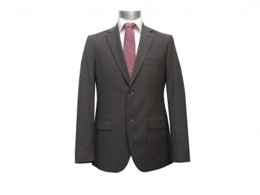 Herren Anzug 2 Schlitz Taupe Braun 46